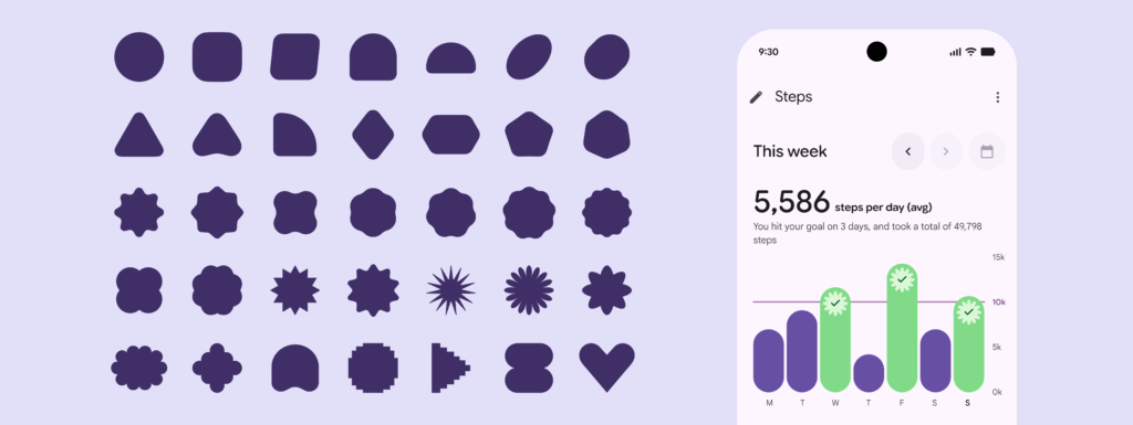 A Guide to the Latest Shift in User Interface Design: Material 3 Expressive 2 Shape library with mockup