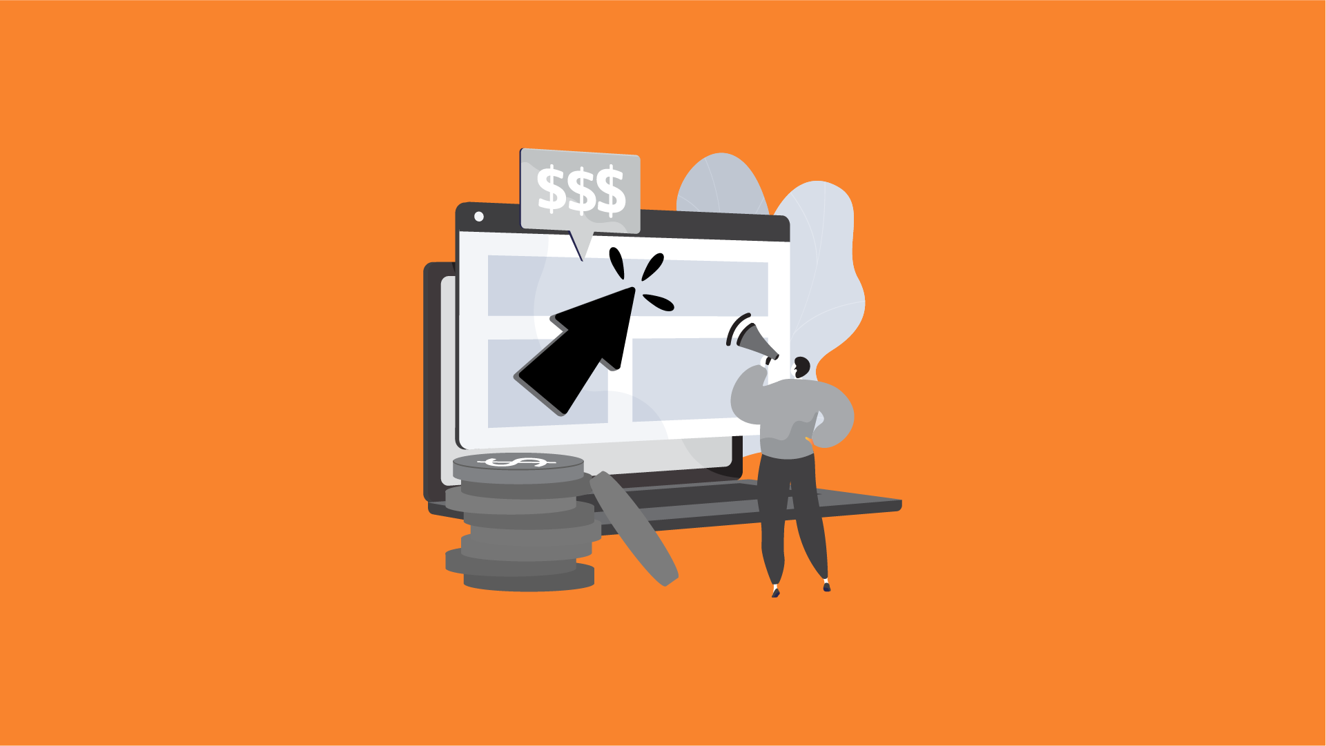 ppc ads illustration of person using ads dashboard